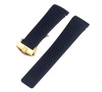 RTRCAGAKM Pulsera de reloj apta for TAG apta for HEUER apta for GRAND apta for CARRERA apta for AQUARACER Pulsera de silicona suave for hombre Correa de reloj de goma Cadena de 22 mm y 24 mm(Black-gol