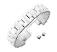 RTRCAGAKM Pulsera de reloj compatible con pulsera de cerámica J12, correa de reloj for mujer y hombre, correas de 16 mm y 19 mm en color blanco y negro(White,16mm)