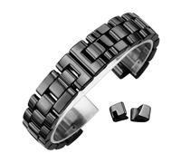 RTRCAGAKM Pulsera de reloj compatible con pulsera de cerámica J12, correa de reloj for mujer y hombre, correas de 16 mm y 19 mm en color blanco y negro(Black,16mm)