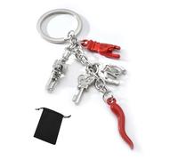 RTRTGS 1 pc Llavero cuernos y cuerno rojo de la suerte, idea de regalo, rojo