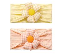 RTRTGS 2 pcs Diademas Bebé Niña, Diademas Bebé de Nailon con lazo, Cintas para la cabeza de bebé Bebés Recién Nacidos Diademas, Diademas para Bebé, Bebé Niña Diademas Diadema Elástica Suave
