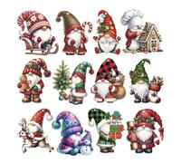 RTRTGS 24 Adornos Colgantes de Gnomos de Madera para Árbol de Navidad, Adornos Navideños y Decoraciones Navideñas con Cuerda para Fiestas, Divertidos y Coloridos