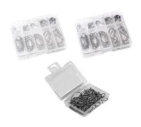 RTRTGS Anzuelos de Pesca, 260 PCS Anzuelos de Pesca en 13 Tamaños, Anzuelos de Púas, Pesca Gancho de Acero al Carbono con Caja de Plástico, 3# - 15#