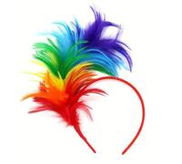 RTRTGS Diadema de Plumas de Colores, Diadema de Tocado de Disfraces, Diadema de Arcoíris para Carnaval, Noche de Brujas, Juego de Rol, Domingo de Pascua, Boda, Fiesta de Té, Plumas Tocados, Diadema