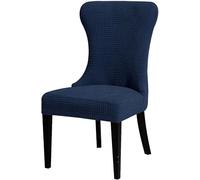 RTSFKFS Funda Elástica for Silla de Respaldo Curvo, Juego de 1/2/4 Spandex Fundas Sillas de Comedor- Cubre Asiento y Respaldo a Medida for Cocina Hotel(Marina de Guerra,1PC)