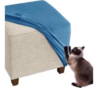 RTSFKFS Funda Otomana 35x35 55x55 50x50 Fundas for Puff Cuadrado de Terciopelo Elástico for Reposapiés Taburete Foostool Footrest(Peacock-Blue,36"/90cm)