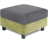 RTSFKFS Funda Otomana Cuadrado 30-100cm Funda Elástica de Terciopelo con Base Elástica, Protector de Taburete, Cómoda y Suave for el Hogar(Gris,38x38cm)