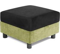 RTSFKFS Funda Otomana Cuadrado 30-100cm Funda Elástica de Terciopelo con Base Elástica, Protector de Taburete, Cómoda y Suave for el Hogar(Negro,66x66cm)