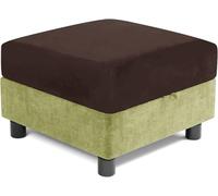 RTSFKFS Funda Otomana Cuadrado 30-100cm Funda Elástica de Terciopelo con Base Elástica, Protector de Taburete, Cómoda y Suave for el Hogar(Marrón,66x66cm)