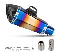 RTSMD Tubo De Escape para Motocicleta para MT-15 MT15 R3 R6 51 Mm, Silenciador Cónico Hexagonal, Interfaz Modificada Tubo De Escape(Azul)