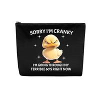 RTTLALUO Divertida bolsa de maquillaje de pato, regalos terribles de los años 60 para mujeres y hombres, bonita bolsa de maquillaje de pato, bolsa de aseo de viaje con cremallera, regalos de