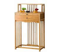 RTTZBOZ Altar de Muertos de meditación de bambú con Almacenamiento, Altar Budista para Uso doméstico, para Santos y Seres Queridos ancestrales(Yellow,80cm/31in)