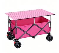 RTTZBOZ Carrito de Mercado Plegable con Mesa Ajustable, Carro de Venta Ambulante Puesto de Comida Portátil para Flores y Comida(Pink,170x70cm/67x28in)