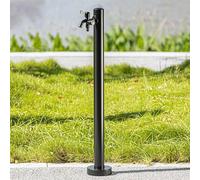 RTTZBOZ Columna de Agua de Jardín Cilíndrica de Acero Inoxidable, Grifo Anticongelante para Exteriores, Hidrante con Grifo de Doble Salida, para Riego y Lavado(95cm/37in)