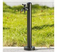 RTTZBOZ Columna de Agua de Jardín Cilíndrica de Acero Inoxidable, Grifo Anticongelante para Exteriores, Hidrante con Grifo de Doble Salida, para Riego y Lavado(60cm/24in)