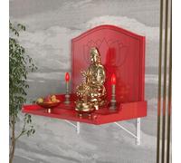 RTTZBOZ Estante de Altar Budista de Pared, Altar de Muertos Madera para Meditación de Buda, para Incienso, Oración, Adivinación y Adoración(Red,48cm/19in)
