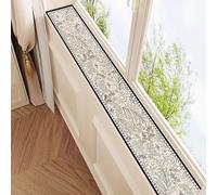 RTTZBOZ Impermeable Tapete de Ventana, Protector de Alféizar Estrecho con Estampado, Fácil de Cortar, Delgado, Ideal para Decoración del Hogar y Uso Diario(Black,15x150cm)