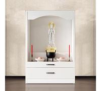 RTTZBOZ Mesa de Altar con Almacenamiento, Altar de Muertos, Mesa de Pooja de Buda para Incienso y Oración, para Sala de Estar y Estudio(White,60cm/24in)