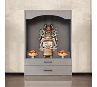 RTTZBOZ Mesa de Altar con Almacenamiento, Altar de Muertos, Mesa de Pooja de Buda para Incienso y Oración, para Sala de Estar y Estudio(Gray,40cm/16in)