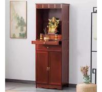 RTTZBOZ Mesa de Altar de Bambú con Cajón y Estante Extraíble, Mueble de Altar para Almacenamiento, Altar de Muertos con Puerta para Sala de Estar(Red,60cm/24in)