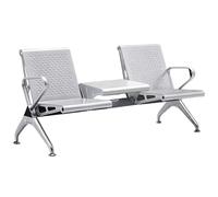 RTTZBOZ Sillas de Recepción de 2 Plazas con Mesa, Banco para Sala de Espera de Aeropuertos, Material Metálico, para Oficina, Banco, Hospital