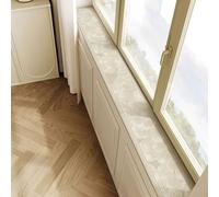 RTTZBOZ Tapete para Alféizar de Ventana con Estampado Floral, Almohadilla Impermeable Ultradelgada para Ventanales, Barandillas de Balcón, Asientos Flotantes(Beige,60x180cm)