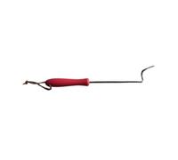 Rtuopk Gancho para Asar con Mango Ergonómico Gancho Girador de Acero Inoxidable Accesorio para Voltear Alimentos Y Verduras Apto para Parrilla Domés, Rojo
