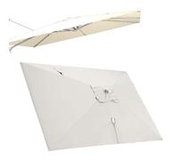 RTVGNSZSJL 3x4m Sombrilla De Jardín Rectangular 8 Varillas Toldo De Repuesto para Sombrilla Voladizo Tela De Repuesto para Sombrilla De Patio, Balcón, Mercado(Beige,4x3m/13x10ft)