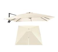 RTVGNSZSJL 8 Varillas Cuadrada Toldo De Repuesto para Sombrilla Voladizo 3x3m 2.5x2.5m Tela De Repuesto para Sombrilla De Mercado，Protección UV Cubierta para Sombrilla(Beige,2.5x2.5m (8'x8'))