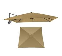RTVGNSZSJL 8 Varillas Cuadrada Toldo De Repuesto para Sombrilla Voladizo 3x3m 2.5x2.5m Tela De Repuesto para Sombrilla De Mercado，Protección UV Cubierta para Sombrilla(Khaki,3x3m (10'x10'))