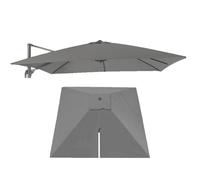 RTVGNSZSJL Toldo de repuesto para sombrilla 8 varillas cuadrado Protección UV Gris 3x3 m (10'x10')