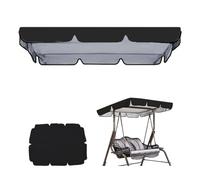 RTVGNSZSJL Cubierta De Toldo para Columpio 164x114cm 190x132cm 249x185cm Techo De Repuesto para Columpio De Jardín, Toldo para Columpio De Hollywood Protección UV(Black,74.8x52in-190x132cm)