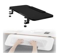RTVGNSZSJL Ergonómica Bandeja Extensora De Escritorio 65cm 80cm Plataforma De Bandeja De Teclado Plegable，Estante De Extensión De Escritorio con Abrazadera(Black,80 * 24cm/32 * 10")