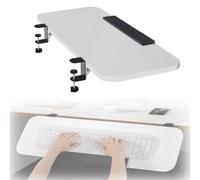 RTVGNSZSJL Ergonómica Bandeja Extensora De Escritorio 65cm 80cm Plataforma De Bandeja De Teclado Plegable，Estante De Extensión De Escritorio con Abrazadera(White,65 * 24cm/26 * 10")