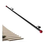RTVGNSZSJL Pasamanos De Escalera Para Interiores Y Exteriores 80/100/150/250/300cm Pasamanos De Pared Blanco Negro Barandilla De Escalera De Hierro Forjado(Black,480CM/15.7ft)