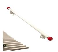 RTVGNSZSJL Pasamanos De Escalera Para Interiores Y Exteriores 80/100/150/250/300cm Pasamanos De Pared Blanco Negro Barandilla De Escalera De Hierro Forjado(White,220CM/7.2ft)