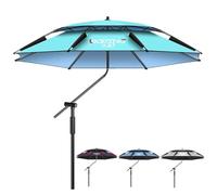 RTVGNSZSJL Sombrilla De Playa Grande, Sombrilla De Pesca Portátil para Exteriore, Sombrilla Inclinable para Viajar，vivaque，Pesca，Sombrilla Playa Antiviento Protección(Blue,240cm/7.8ft)