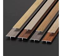 RTVGNSZSJL Tira De Transición De Piso Forma De T, Tira Cobertura De Juntas De Suelo, Tira De Umbral De Aluminio, Tira De Moldura De Borde para Madera/Baldosa/Laminado(Light Walnut,W15mm/0.6in)
