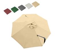 RTVGNSZSJL Toldo De Repuesto para Sombrilla De Jardín, Tela De Recambio 3m 8 Varillas Cubierta De Repuesto para Parasol Playa，Sombrilla En Voladizo(Khaki)