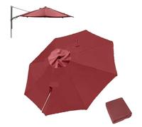 RTVGNSZSJL Toldo De Repuesto para Sombrilla Voladizo 3m Cubierta De Repuesto para Sombrilla Redonda, Lona De Repuesto para Sombrilla De Patio 8 Varillas(Burgundy)