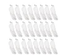 RTWAY 24 palomas blancas con clip, adorno para árbol de Navidad, pájaros artificiales, manualidades, para árbol de Navidad, corona, decoración de boda, 13,5 x 5 cm