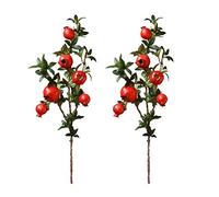 RTWAY Ramo de bayas de granada, 2 unidades, flores artificiales, granada, simulación de rama, simulación de fruta, granada, fruta, granada, granada simulada