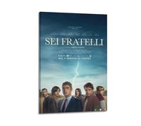 RTWEGRYRHKK Sei Fratelli - Póster de lienzo estético para pared, pintura decorativa, lienzo vintage para sala de estar, dormitorio, 60 x 90 cm, estilo marco