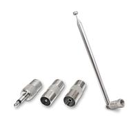 Rtxbvg 1 Juego de Antena de Radio FM Telescópica, Adaptador de 3,5 Mm, Receptor Estéreo MAV, Conector Macho Tipo F, Antena de 7 Secciones