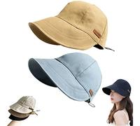 RTY-BY Sombrero de protección UV sin Maquillaje, Sombrero de Sol para Mujer, Sombrero de Sol UPF50+ para Mujer, E-2 Unidades, 21-24 Inches