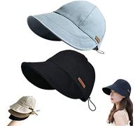 RTY-BY Sombrero de protección UV sin Maquillaje, Sombrero de Sol para Mujer, Sombrero de Sol UPF50+ para Mujer, E-2 Unidades, 21-24 Inches