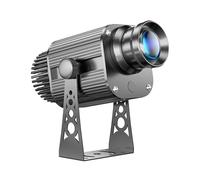 RTYUIOTG Proyector GOBO de 20 W, proyector de logotipos LED, luz de rotación de imagen, gobos personalizados para empresas, tiendas, bodas, publicidad, uso en exteriores e interiores (Negro)