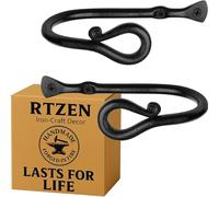 RTZEN Alzapaños Decorativos de Metal para Cortinas, Soportes de Cortina de Hierro Forjado de Granja, Soportes de Cortinas para Pared, alzapaños de Metal únicos para Cortinas, 2 Piezas (Lazo Negro)