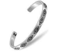RTZN Pulsera de acero inoxidable de alta calidad para hombre, pulsera plateada impermeable y no se deslustra, pulsera occidental minimalista, L, Acero inoxidable, No es una piedra preciosa