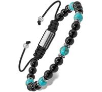 RTZN® Pulsera turquesa para hombre, pulseras de turquesa occidental hechas a mano de alta calidad para hombre, pulsera ajustable de cuentas turquesa, talla única, piedra preciosa, sin piedras